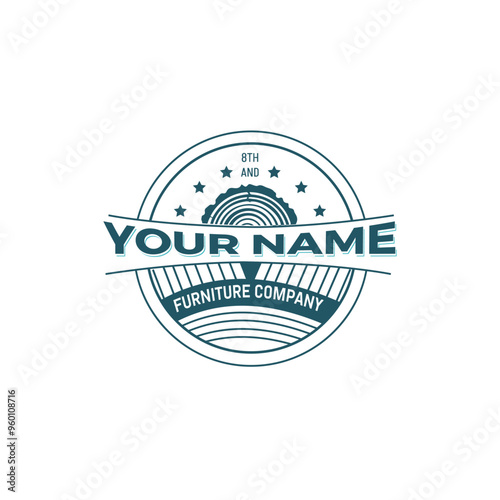 Circular style badge type logo design for wooden work, saw mil, handyman, house re construction business.