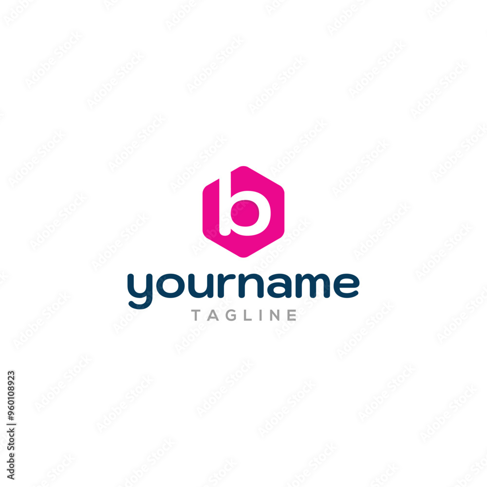 Obraz premium Modern b letter based hexagon logo design.