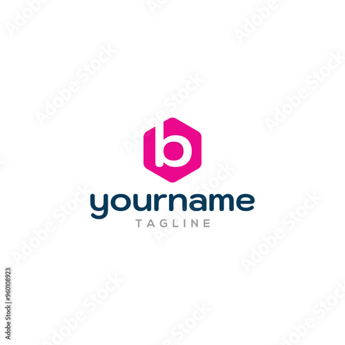Modern b letter based hexagon logo design.