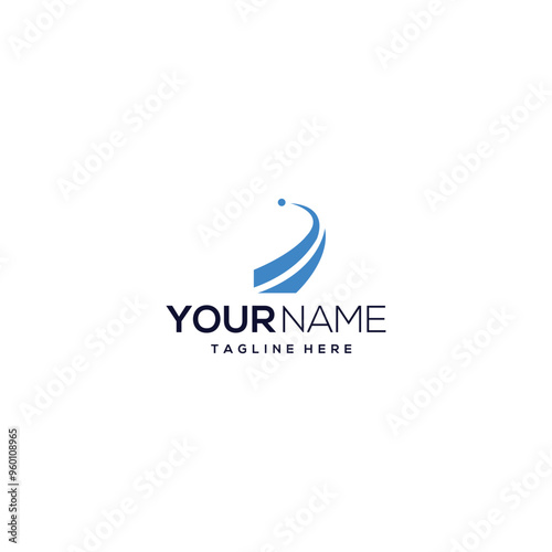 Abstract modern tech brand logo design.