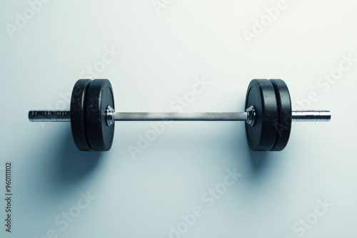 Olympic Weightlifting Barbell on White Background