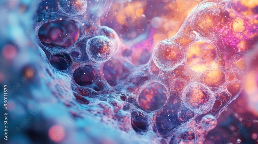 A close-up, AI-generated view of a living cell's inner workings, capturing the energy and complexity of cellular structures. A close-up, AI-generated view of a living cell's inner workings, capturing the energy and complexity of cellular structures.