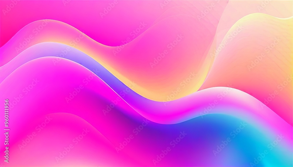 Abstract background with vibrant pink, blue, and yellow wavy shapes. Abstract background with vibrant pink, blue, and yellow wavy shapes.