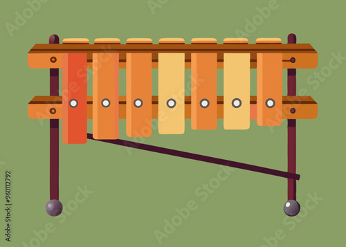 Illustration of typical marimba percussion instrument 
