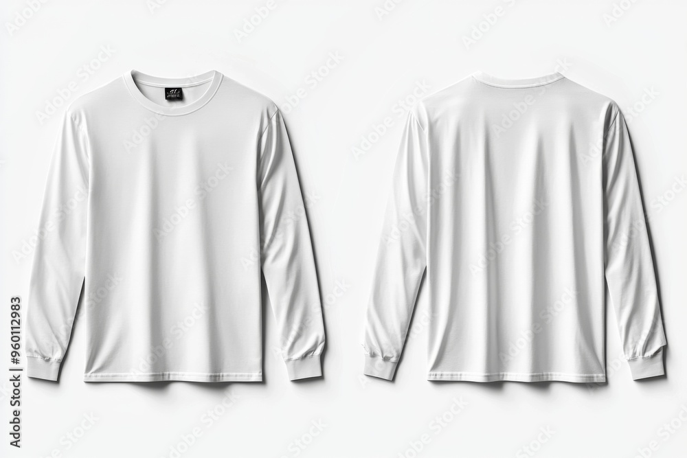 White Long Sleeve Tshirt Mockup Isolated created with Generative AI White Long Sleeve Tshirt Mockup Isolated created with Generative AI
