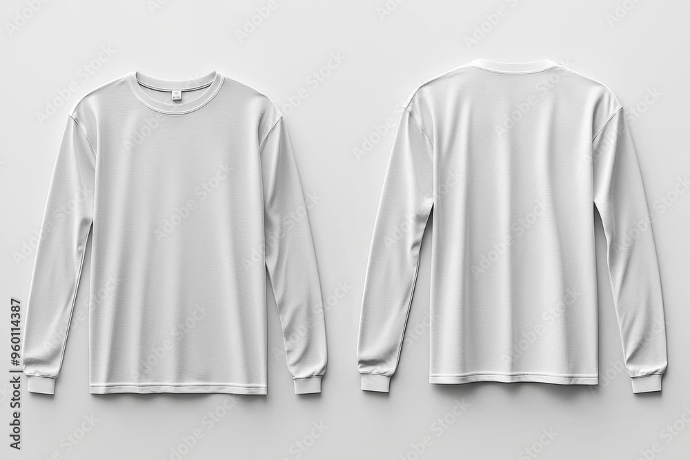 White Long Sleeve Tshirt Mockup Isolated created with Generative AI White Long Sleeve Tshirt Mockup Isolated created with Generative AI