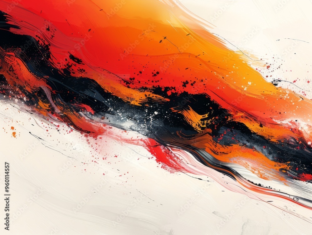 Abstract colorful in splash, paint, brush strokes, stain grunge on white background