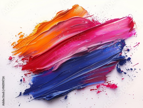 Abstract colorful in splash, paint, brush strokes, stain grunge on white background