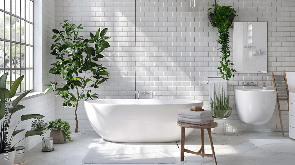 Scandinavian bathroom with a simple yet functional design Scandinavian bathroom with a simple yet functional design