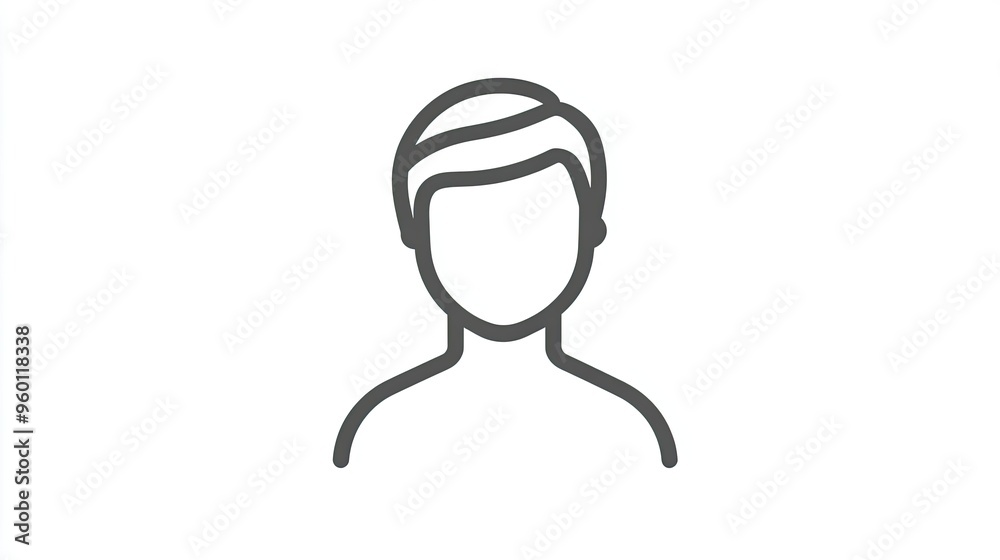 Line icon of a person, representing individuality and identity, in a clean, minimalist design. Line icon of a person, representing individuality and identity, in a clean, minimalist design.