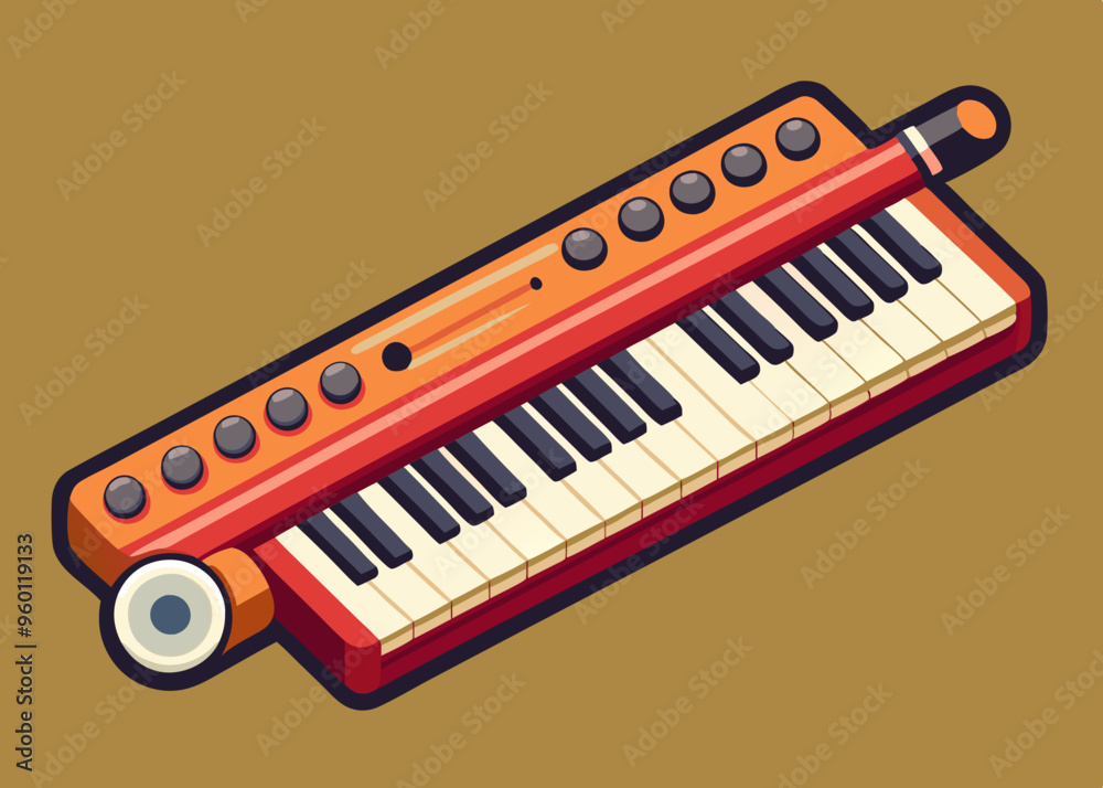 Fototapeta premium Piccolo Music Instrument Drawing