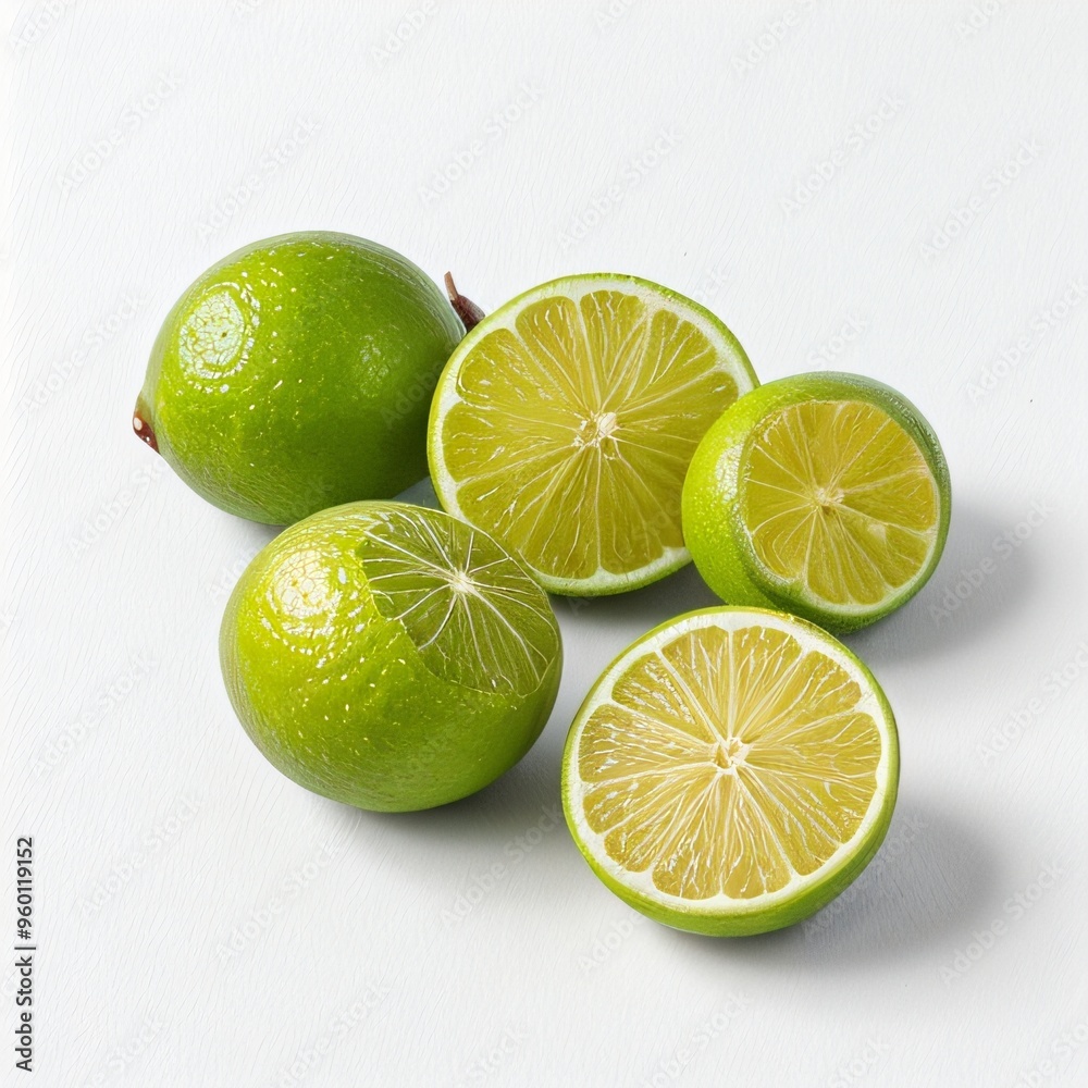 Fresh Limes on White Background Fresh Limes on White Background