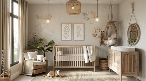 Scandinavian-inspired nursery with neutral tones 