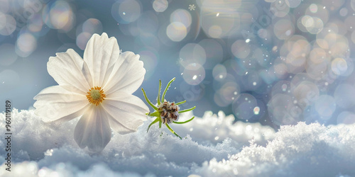  Fresh grass with flower with Nature background