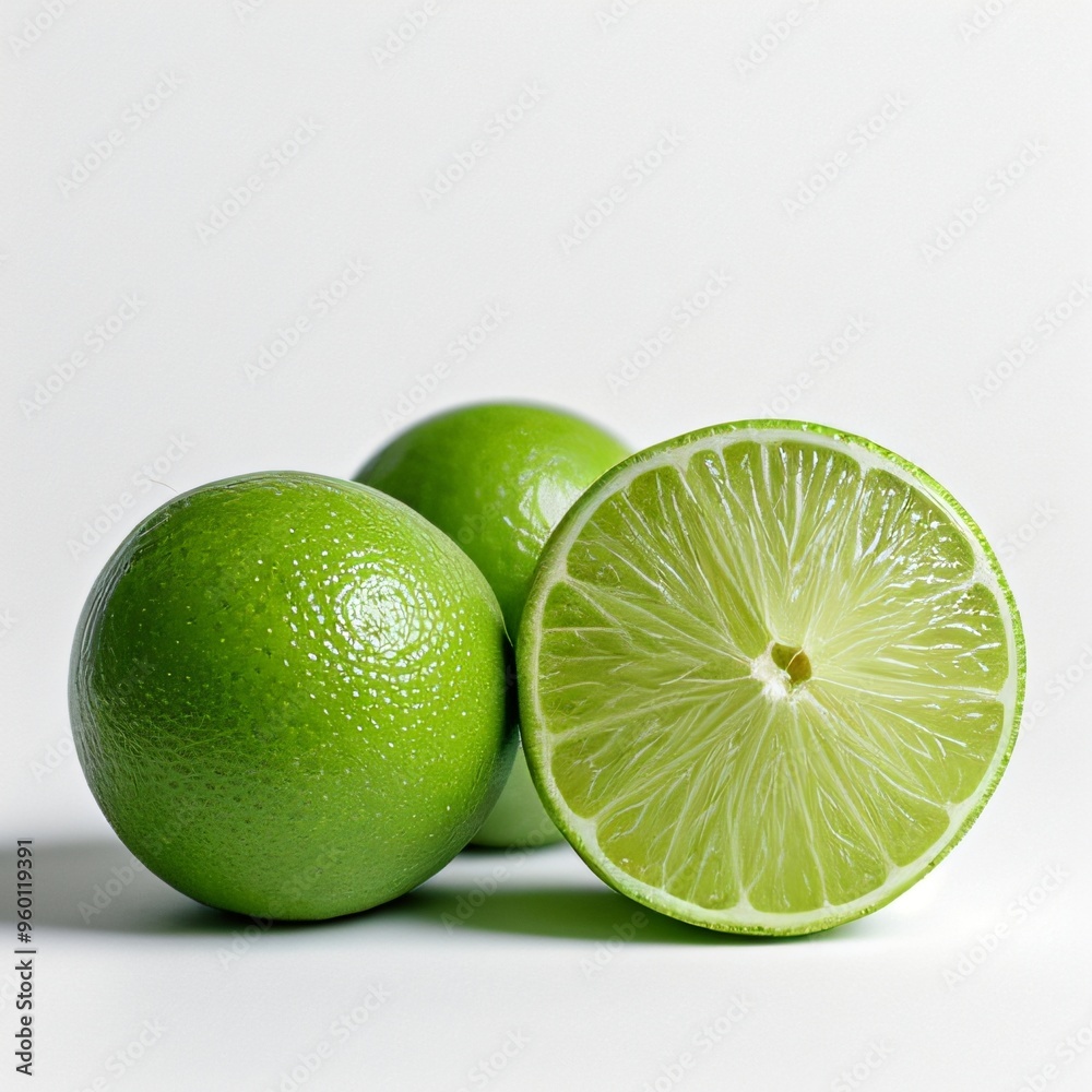 Fresh Limes on White Background Fresh Limes on White Background