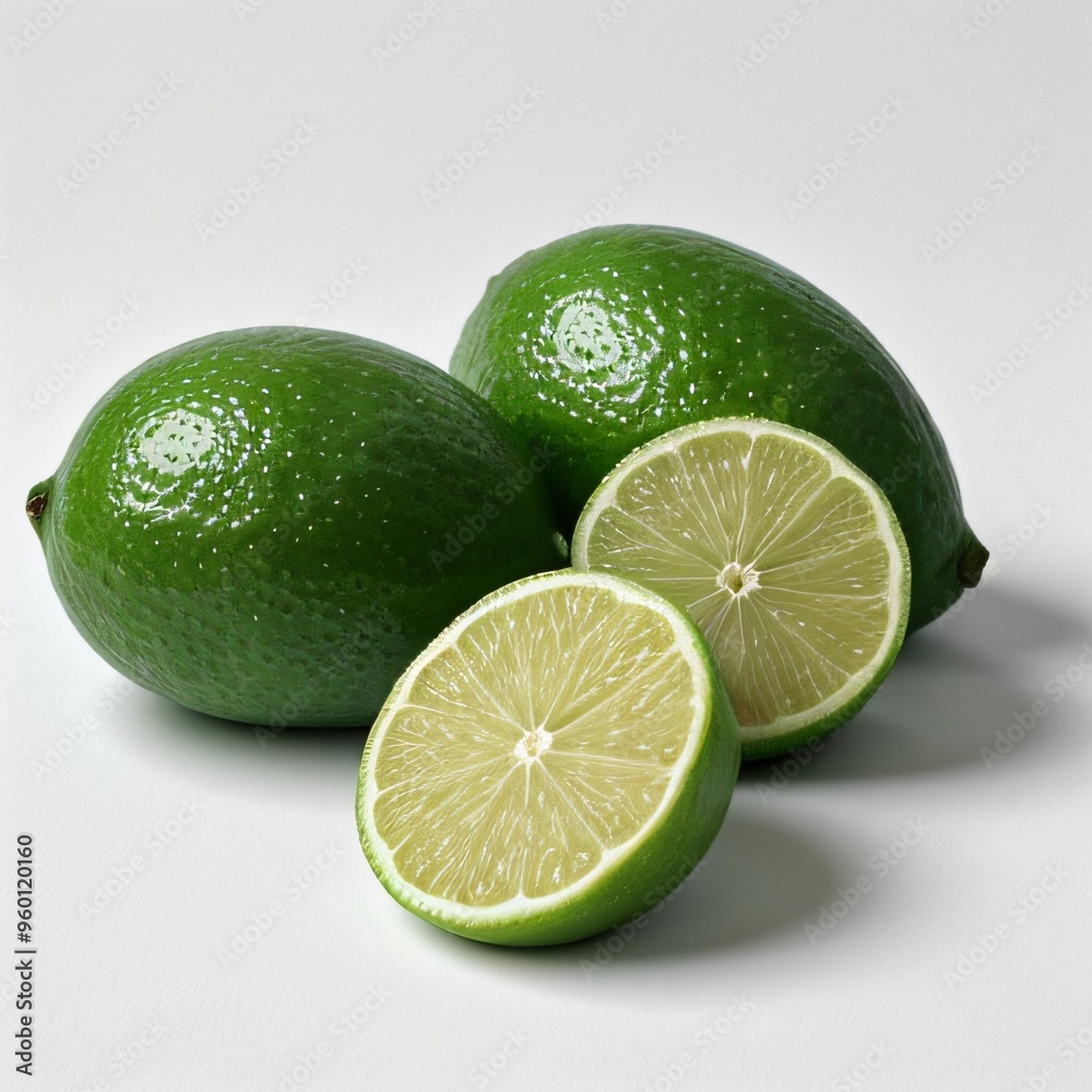 Fresh Limes on White Background Fresh Limes on White Background