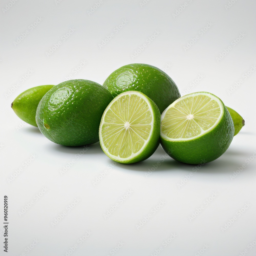 Fresh Limes on White Background Fresh Limes on White Background