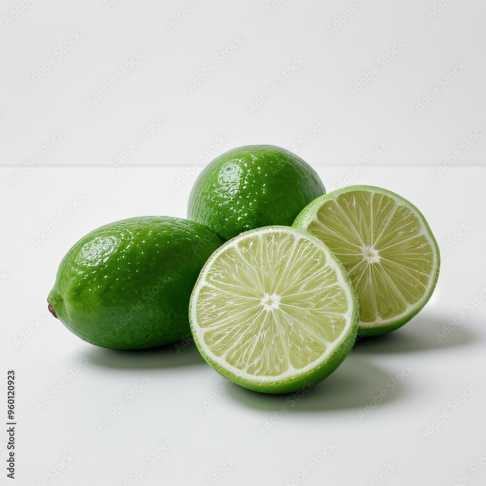 Fresh Limes on White Background Fresh Limes on White Background
