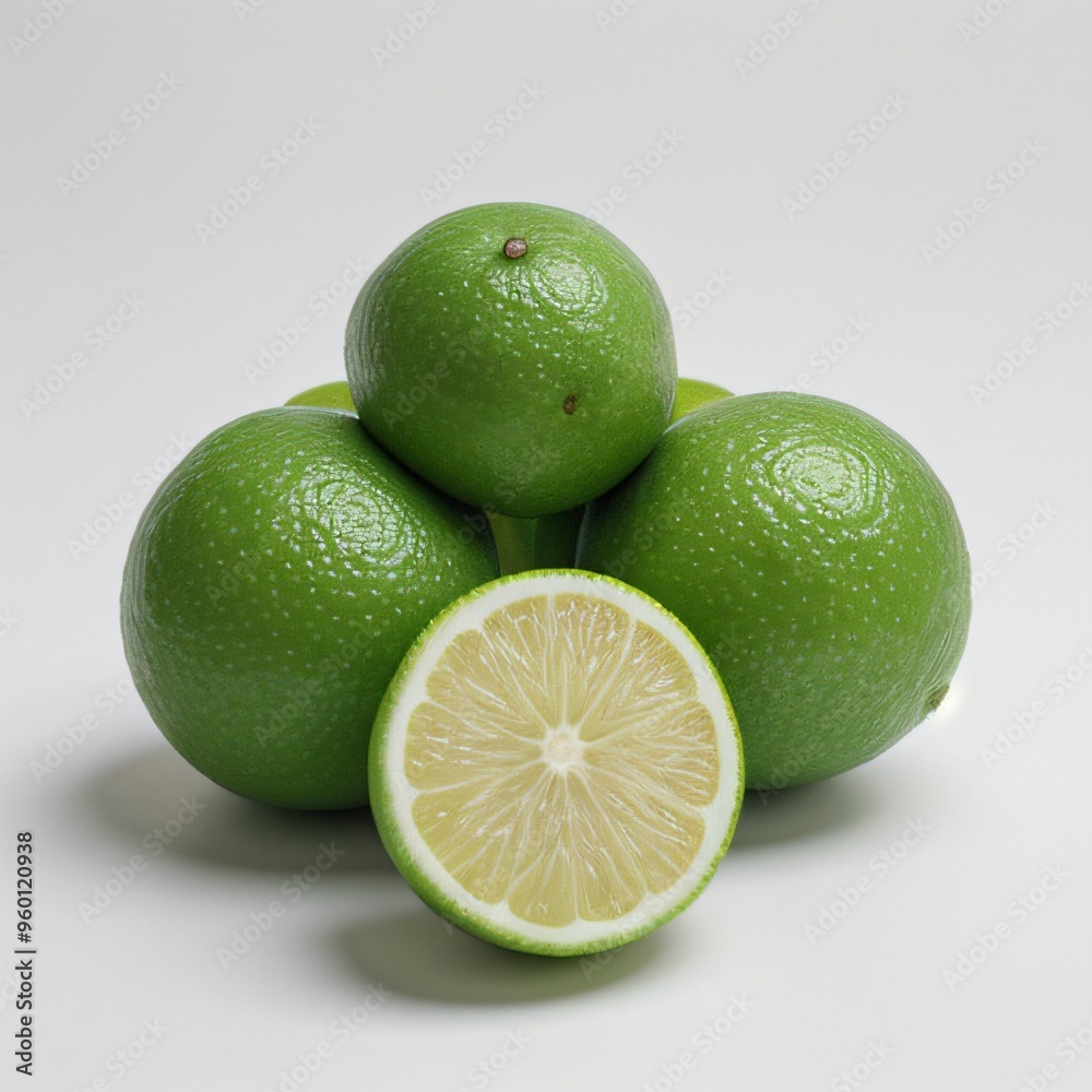 Fresh Limes on White Background Fresh Limes on White Background