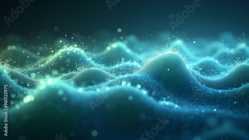 Atmospheric Cascading Waves of Blue and Green Light with Floating Particles