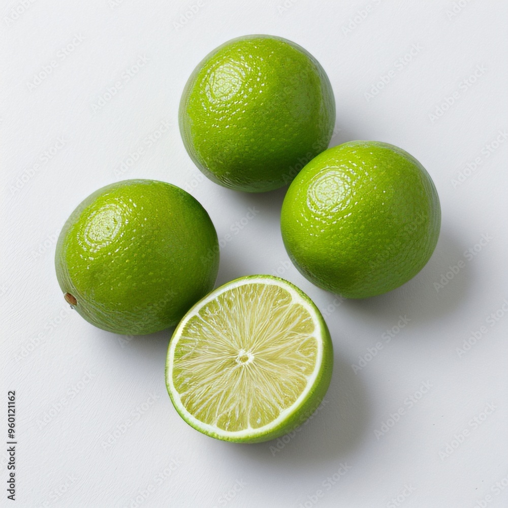 Fresh Limes on White Background Fresh Limes on White Background