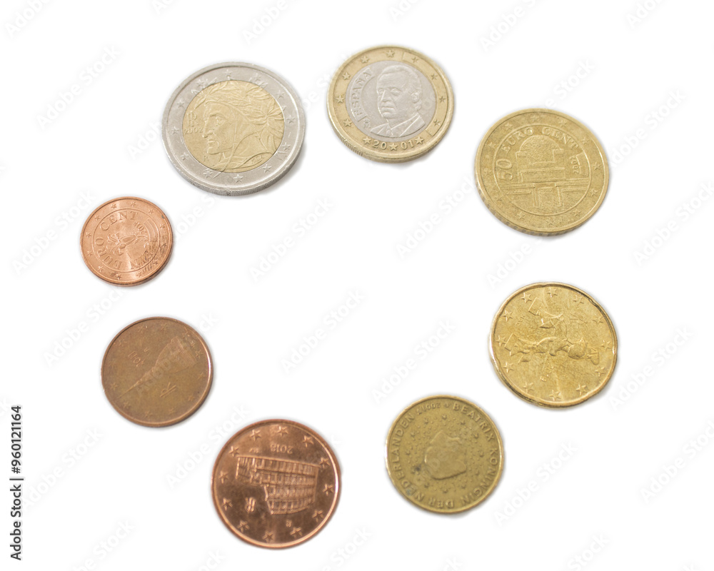 all euro coin denominations detailed isolated all euro coin denominations detailed isolated