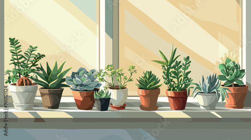 Cozy plants at the window