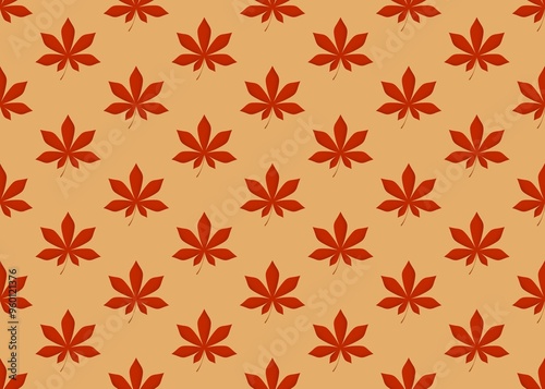 Autumn leaves seamless pattern. Seamless autumn pattern with yellowed leaves. Autumn mood. Fallen dry colored leaves.