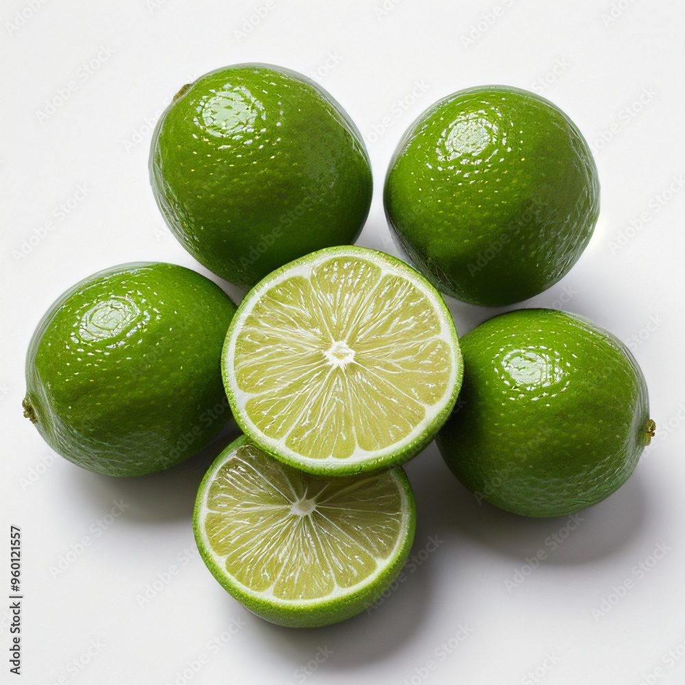 Fresh Limes on White Background Fresh Limes on White Background