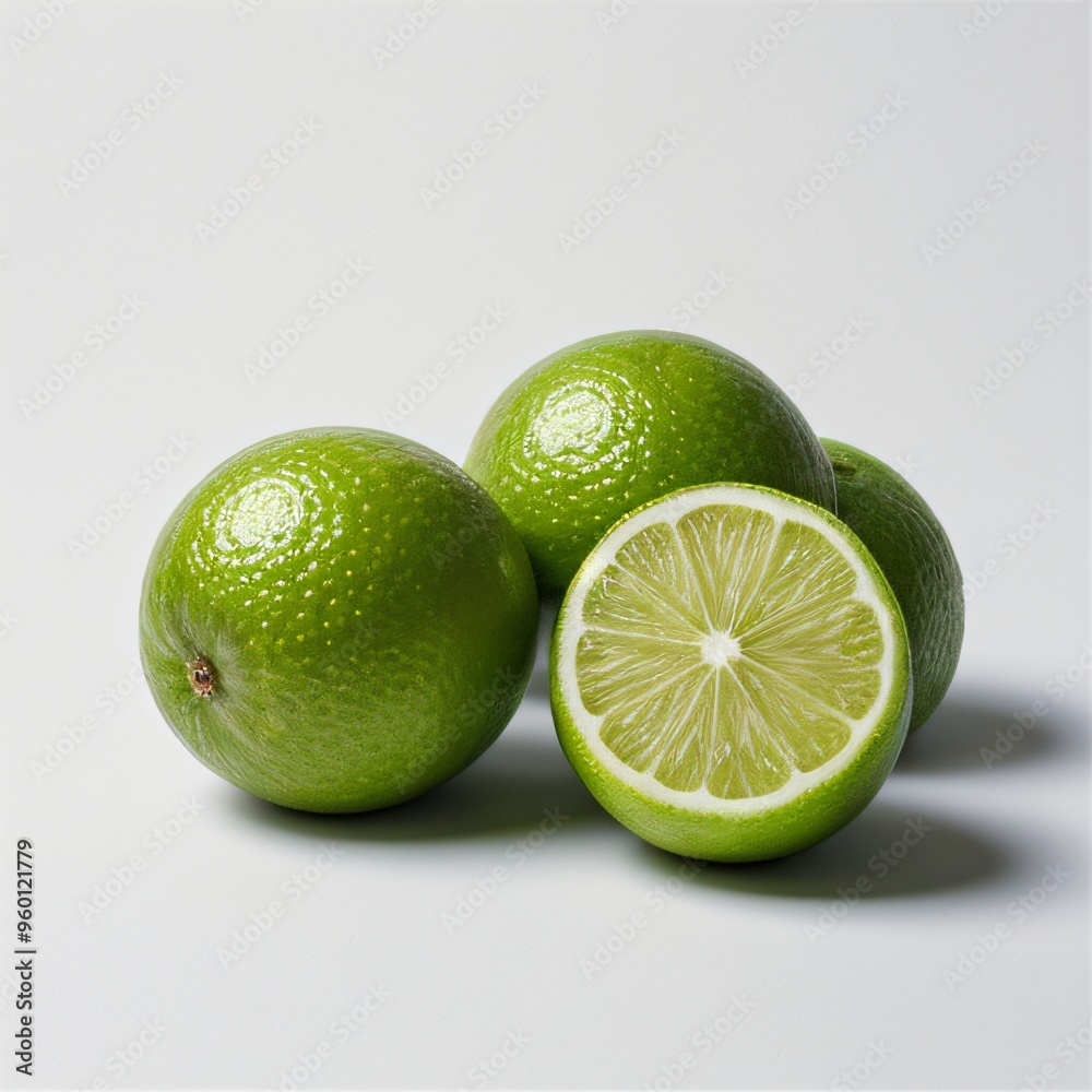 Fresh Limes on White Background Fresh Limes on White Background