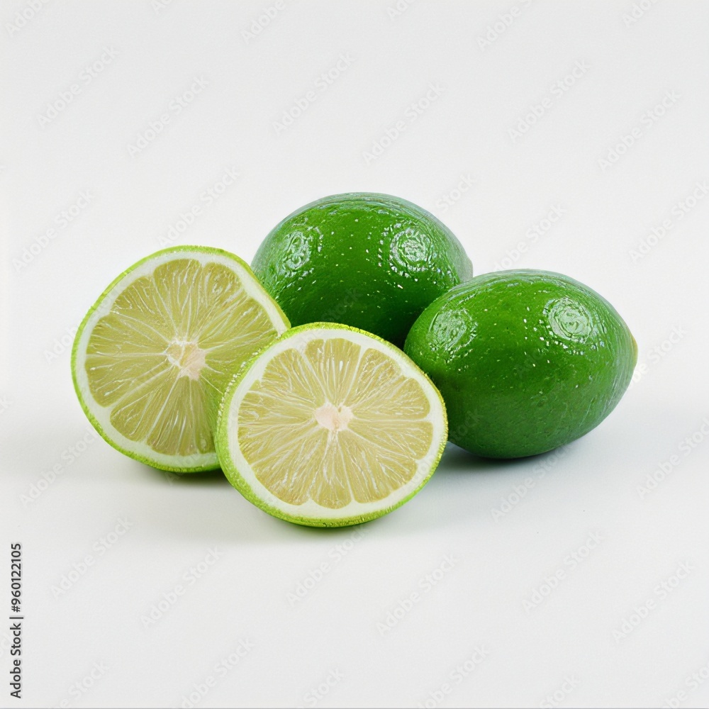 Fresh Limes on White Background Fresh Limes on White Background