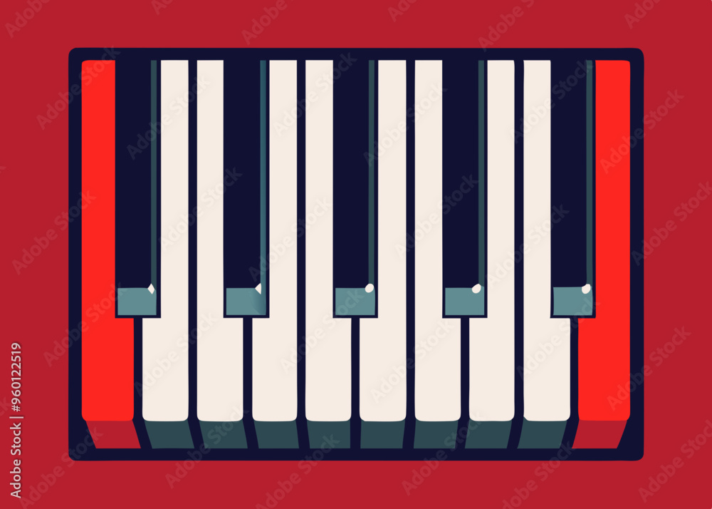 Naklejka premium Piano Keys Ink 