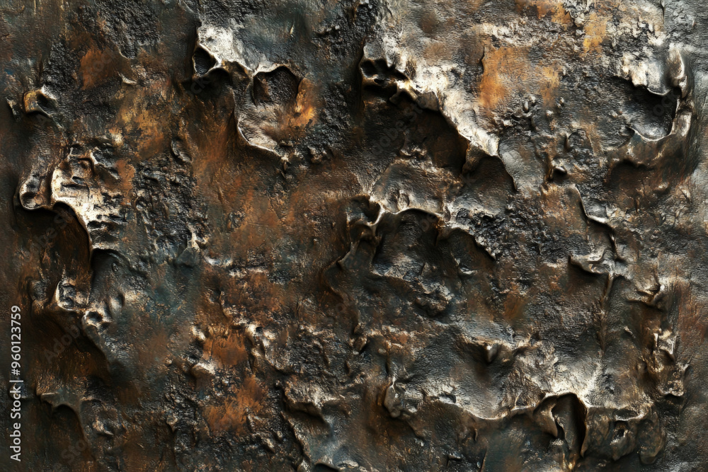 A bronze textured surface with a heavily corroded appearance, showing deep pits and rough areas that suggest extreme age and weathering. A bronze textured surface with a heavily corroded appearance, showing deep pits and rough areas that suggest extreme age and weathering.