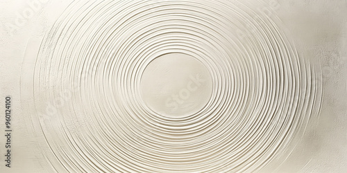 A light white textured surface with a smooth, satin-like finish, accented by faint, concentric circles that radiate outward.