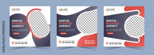 Digital marketing agency social media post or square web banner template