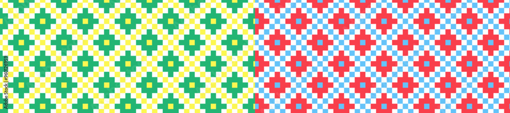 Fototapeta premium geometric seamless pattern colorfull tribe traditional square background