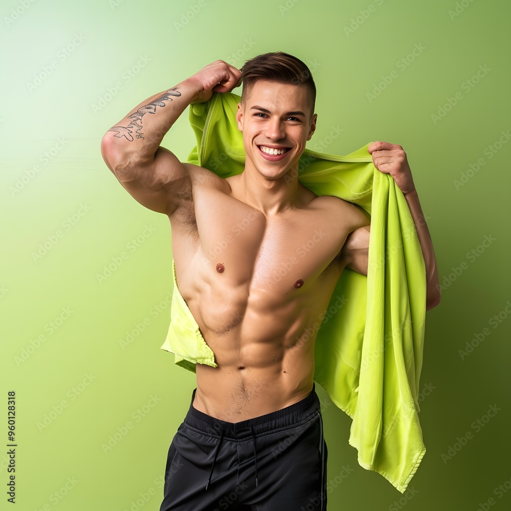Fototapeta premium portrait of a muscular man at gym