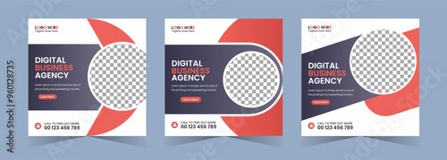 Digital marketing agency social media post or square web banner template