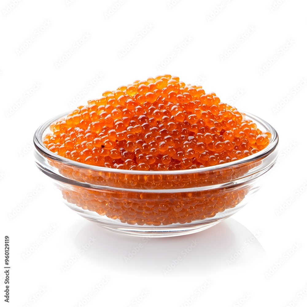 Macro Shot of Fresh Raw Caviar Isolated on White Background Macro Shot of Fresh Raw Caviar Isolated on White Background
