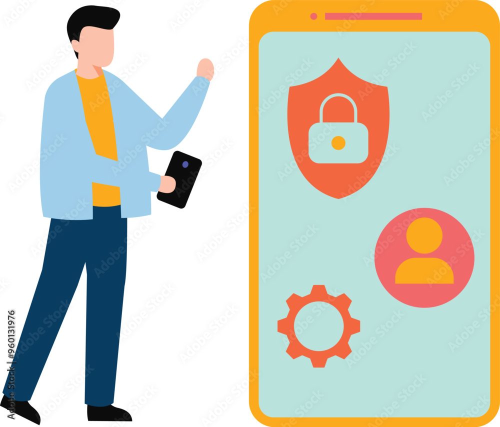 The boy is looking at the mobile phone. The boy is looking at the mobile phone.