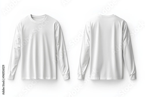 White Long Sleeve Tshirt Mockup Isolated created with Generative AI