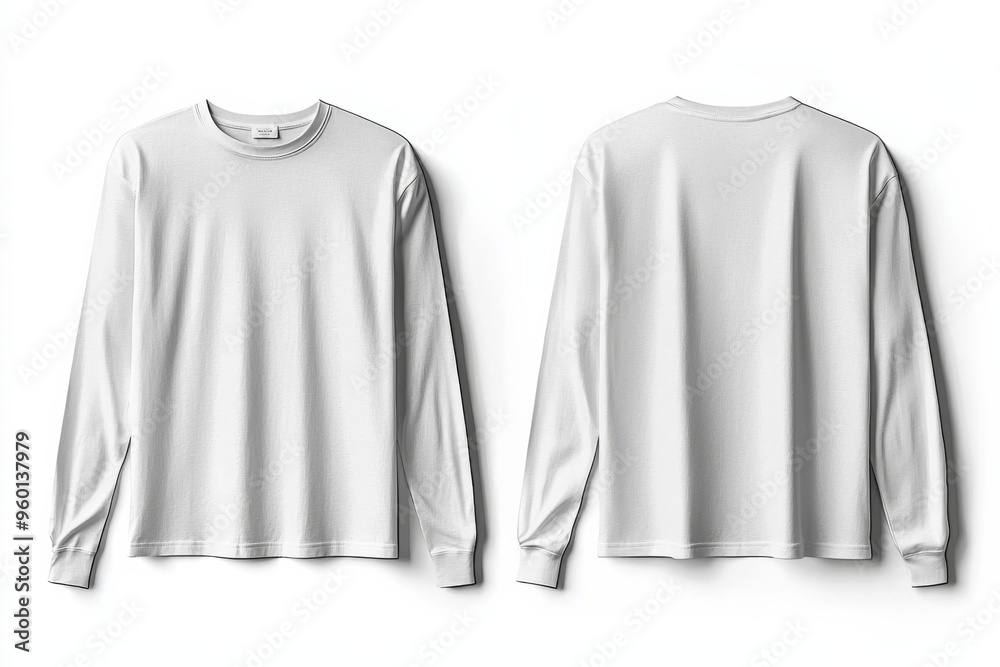 White Long Sleeve Tshirt Mockup Isolated created with Generative AI White Long Sleeve Tshirt Mockup Isolated created with Generative AI