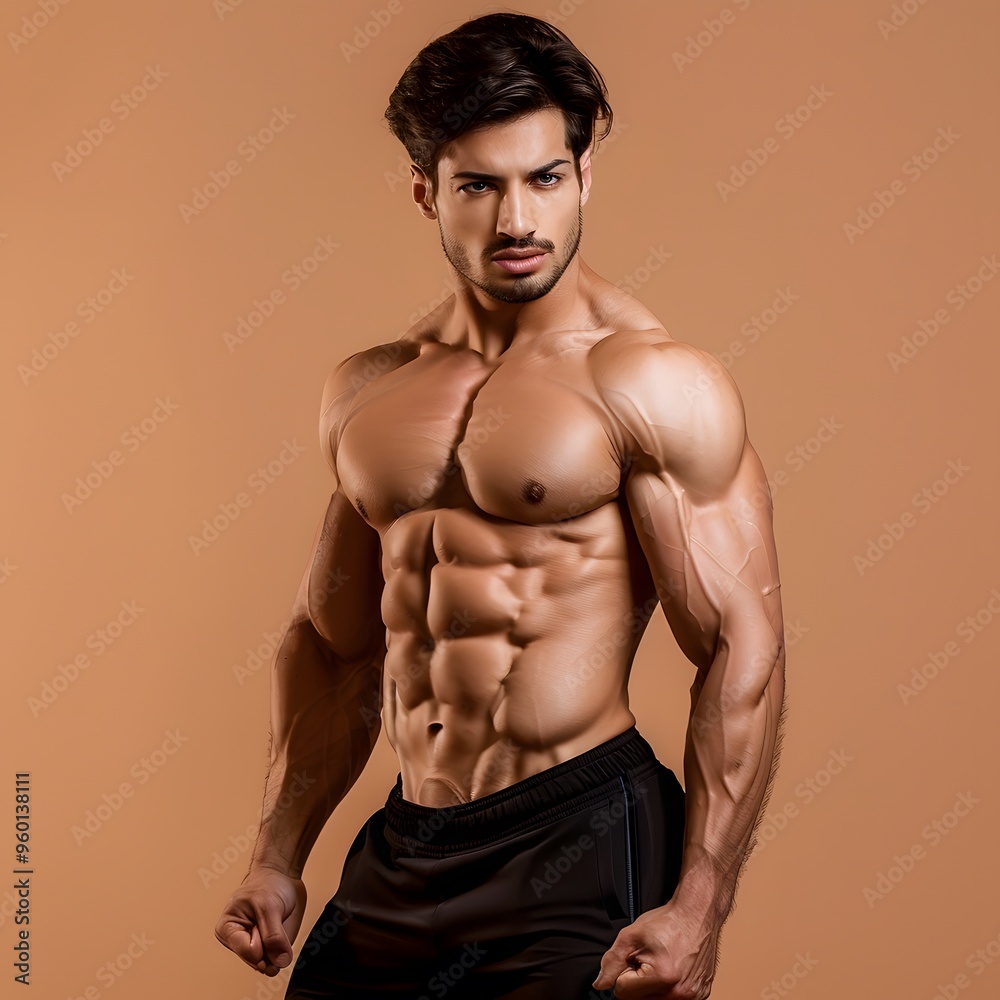 portrait of a muscular man at gym portrait of a muscular man at gym