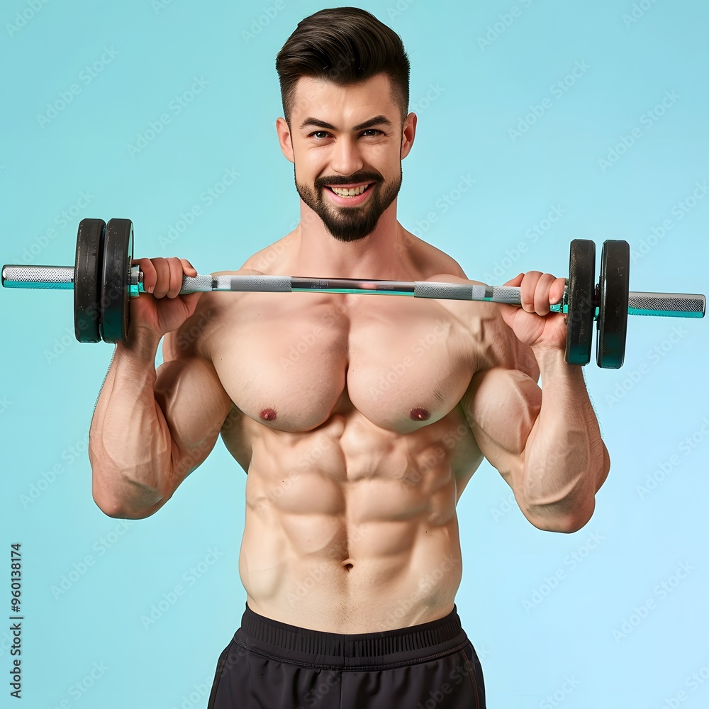 portrait of a muscular man at gym