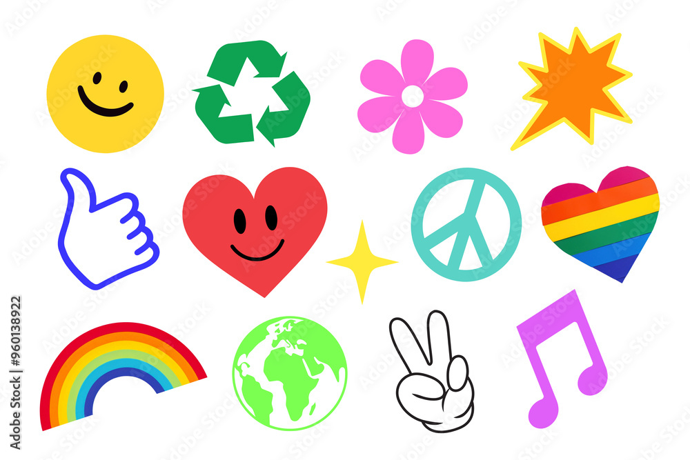 Fototapeta premium PNG cool sticker element set, transparent background