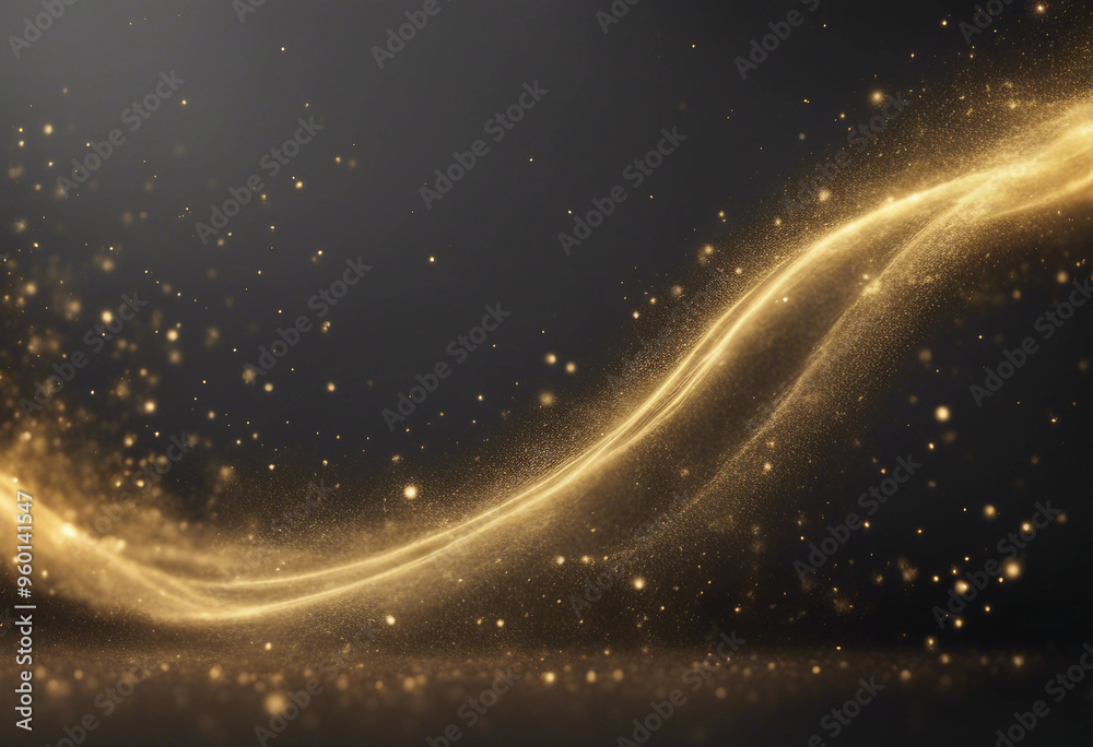 Luminous gold wavy line light line golden wave lights Golden stars dust trail sparkling particles is Luminous gold wavy line light line golden wave lights Golden stars dust trail sparkling particles is
