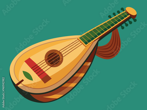 Medieval music instrument lute