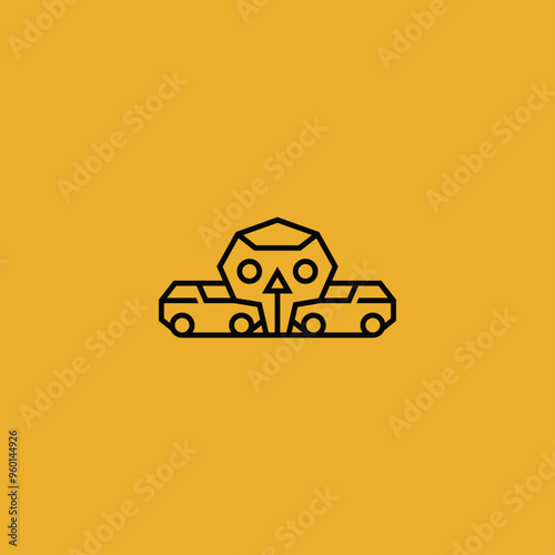 Road traffic accident logo design.