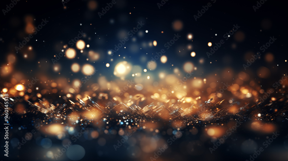Abstract Gold and Blue Bokeh Background with Glitter Abstract Gold and Blue Bokeh Background with Glitter