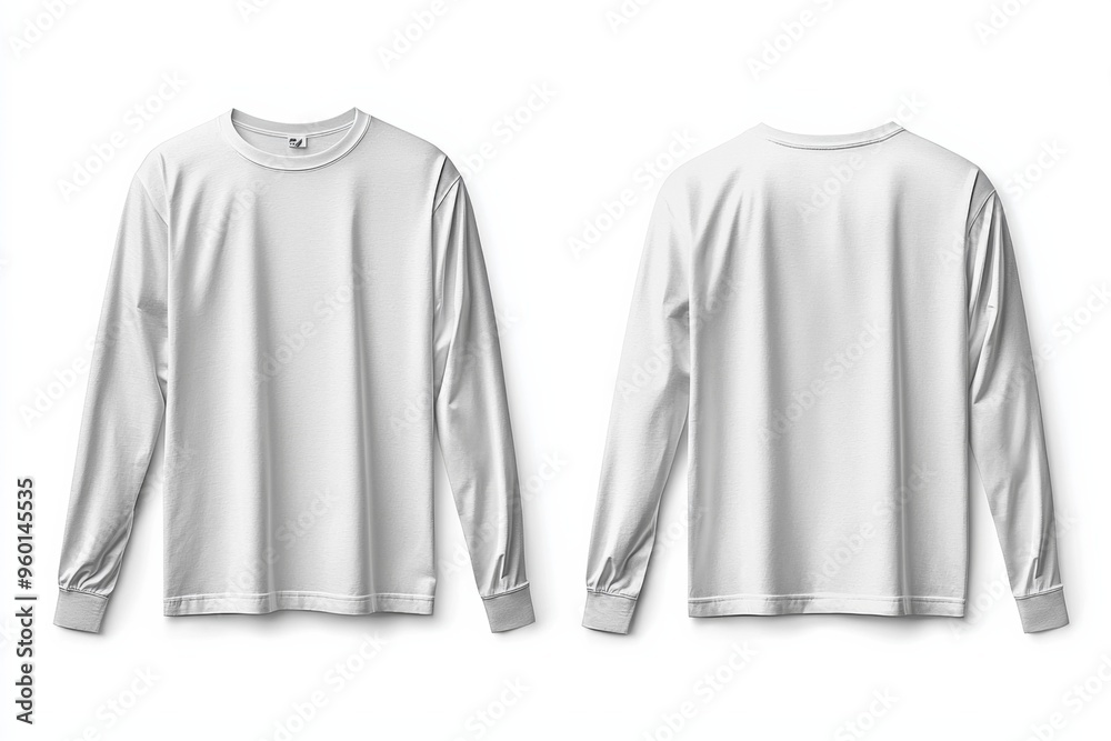 White Long Sleeve Tshirt Mockup Isolated created with Generative AI White Long Sleeve Tshirt Mockup Isolated created with Generative AI